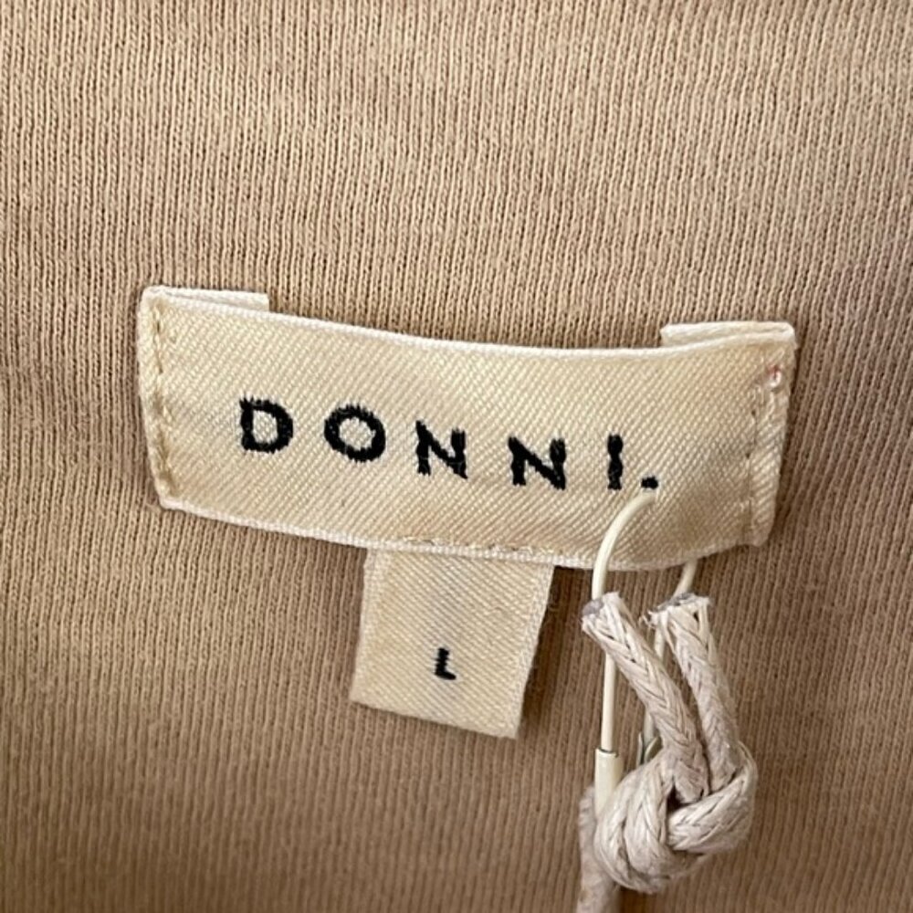 DONNI Eco Fleece Sporty Bra in Taupe size Large NEW NWT 100% cotton - Picture 6 of 11